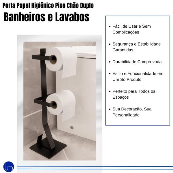 Imagem de Porta Papel Higiênico De Chão P/ Banheiros E Lavabos Branco