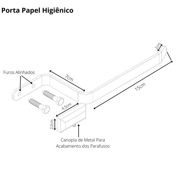 Imagem de Porta Papel Higiênico De Parede Branco e Gold Empire