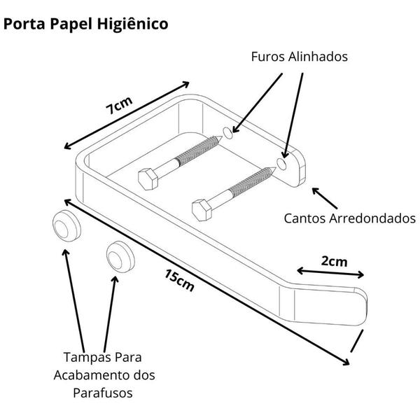 Imagem de Porta Papel Higiênico De Parede Cromado Plus