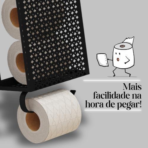 Imagem de Porta Papel Higiênico De Parede Em Aço Estilo Industrial Cor Preto