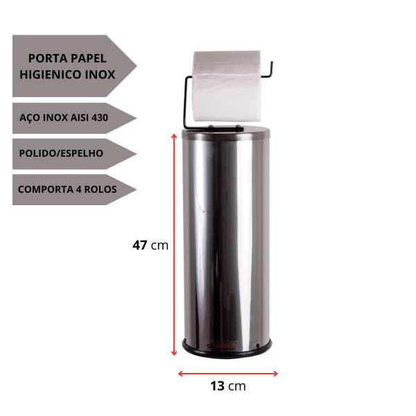 Imagem de Porta Papel Higiênico Inox 4 R/L