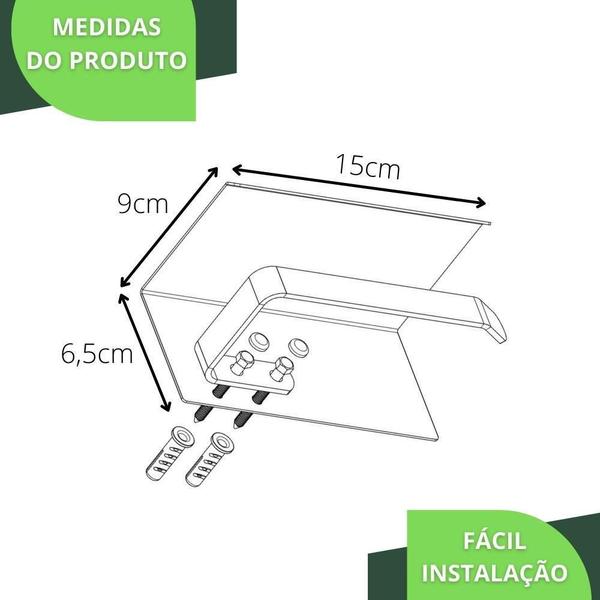 Imagem de Porta Papel Higiênico Inox De Parede Banheiro Branco Max