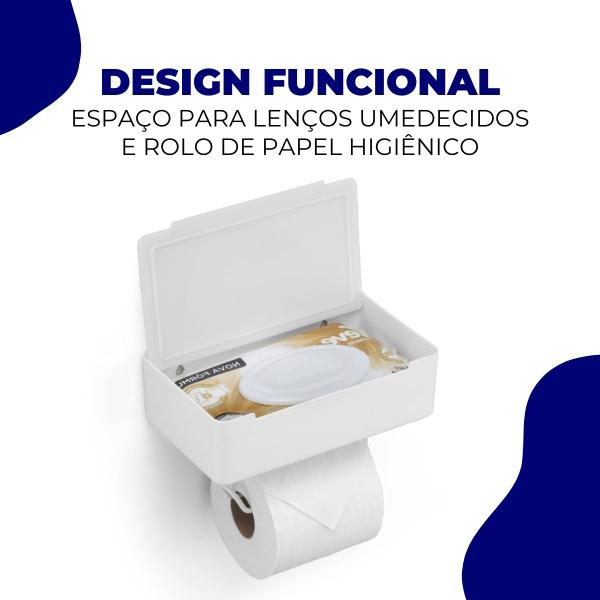 Porta Papel Higienico Lenco Umedecido Suporte Para Celular Sem Furo 3M Arthi Imagem de Porta Papel Higienico Lenco Umedecido Suporte Para Celular Sem Furo 3M Arthi