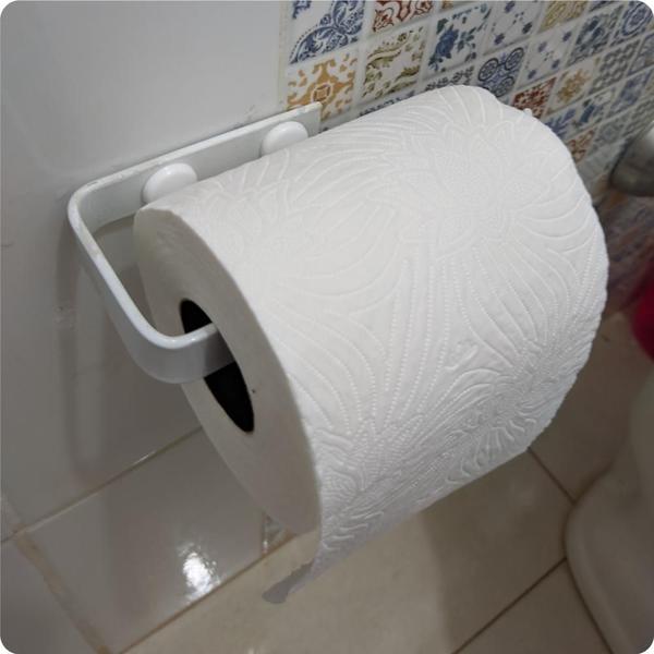 Imagem de Porta Papel Higiênico Parede Para Banheiro Branco Supremo