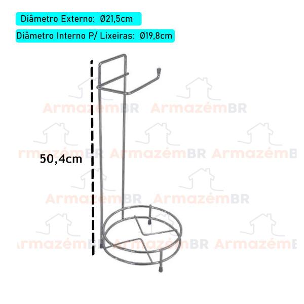 Imagem de Porta Papel Higiênico Suporte Para Lixeiras Chão Banheiro Cromado - 159 AMZ