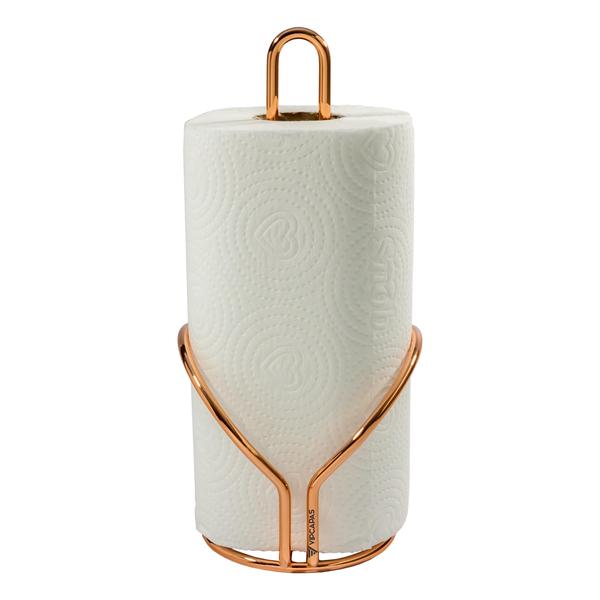 Imagem de Porta Papel Toalha 28 Cm Marca Future Cor Rosé Gold Luxo