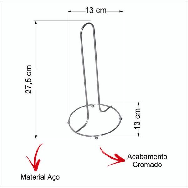 Imagem de Porta Papel Toalha Mesa Cromado