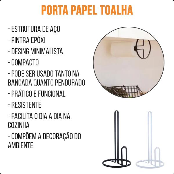 Imagem de Porta Papel Toalha Multiuso de Mesa e Pendurável de Aço 