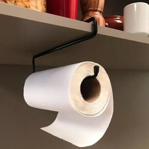 Imagem de Porta Papel Toalha Suporte Suspenso Encaixe Cozinha Branco