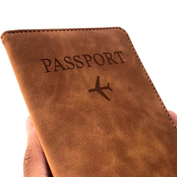 Imagem de Porta Passaporte Elástico Couro PU Legítimo Cédulas E Cartão