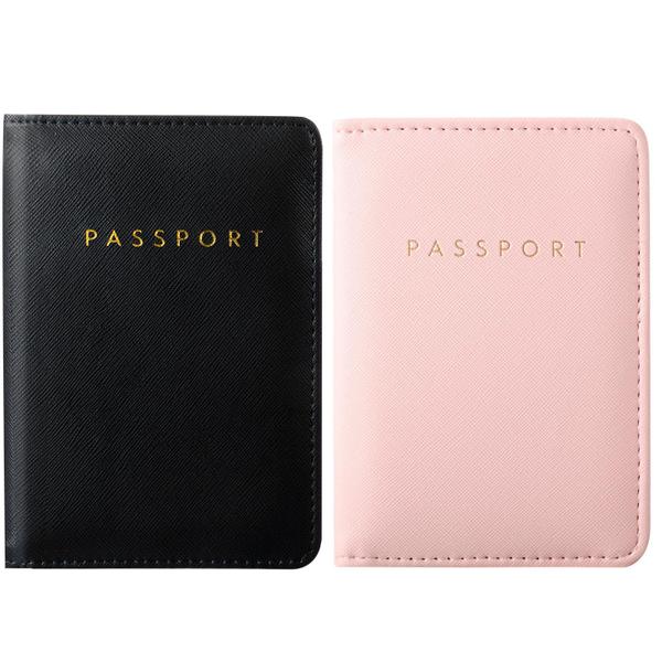 Imagem de Porta-passaporte Frienda feminino clássico rosa e preto