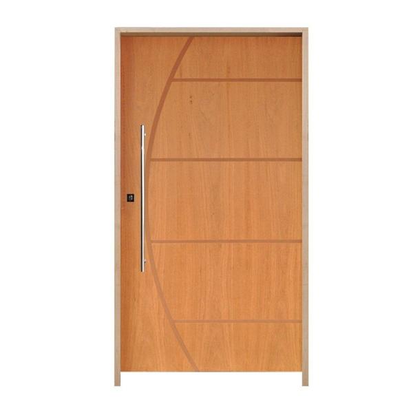 Imagem de Porta Pivotante Belíssima 6 Padrão Batente 14 Puxador Tubo 60cm 140 X 210 Esquerdo Natural