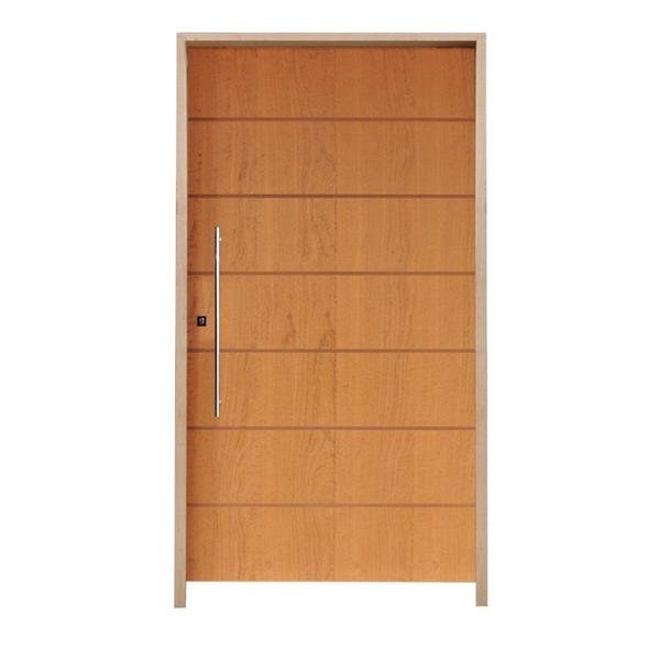 Imagem de Porta Pivotante Belíssima Imbuia 2 Padrão Imbuia Batente 14 Puxador Tubo 60cm 110 X 210 Esquerdo Natural