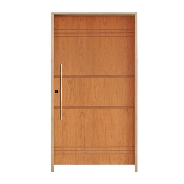 Imagem de Porta Pivotante Belíssima Imbuia 7 Padrão Batente 14 Puxador Tubo 60cm 120 X 210 Esquerdo Natural