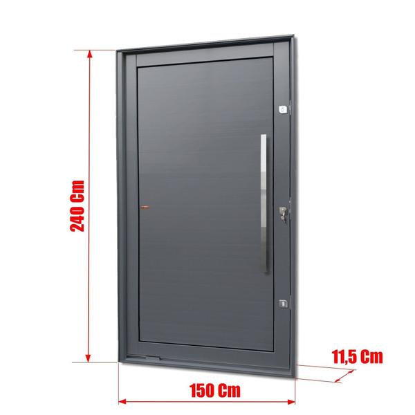 Imagem de Porta Pivotante Lambril com Puxador Lado Direito Elite 240cmx150cm Cinza