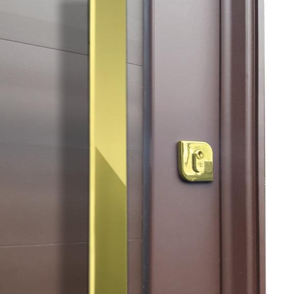 Imagem de Porta Pivotante Lambril com Puxador Lado Direito Elite 240x130 Corten