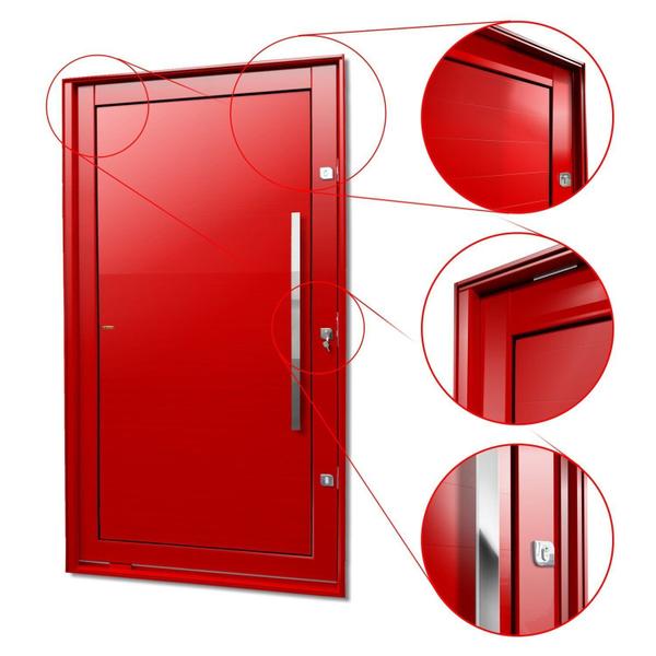 Imagem de Porta Pivotante Lambril com Puxador Lado Direito Elite 240x150 Vermelho