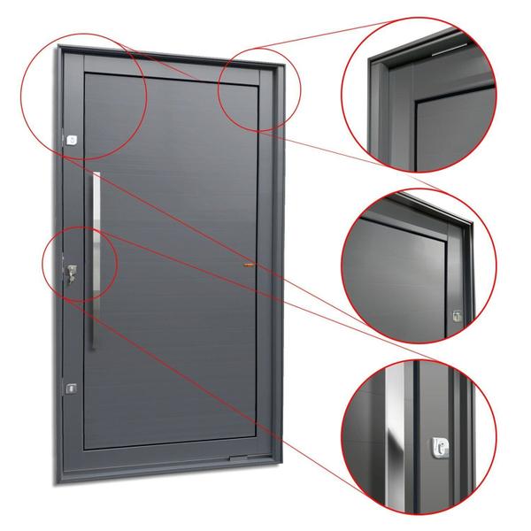 Imagem de Porta Pivotante Lambril com Puxador Lado Esquerdo Elite 216x100 Cinza