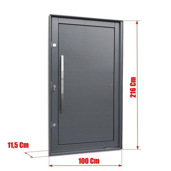 Imagem de Porta Pivotante Lambril com Puxador Lado Esquerdo Elite 216x100 Cinza