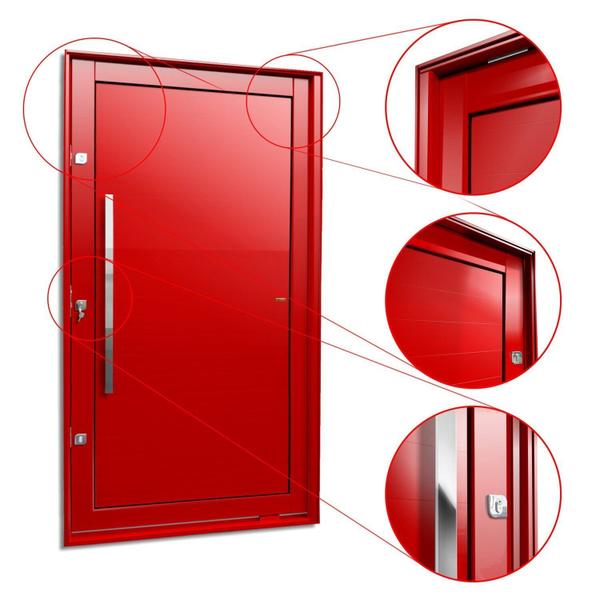 Imagem de Porta Pivotante Lambril com Puxador Lado Esquerdo Elite 240x150 Vermelho