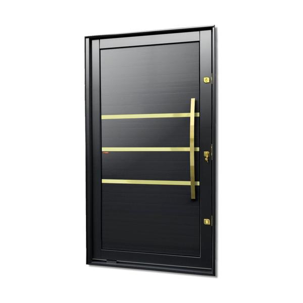 Imagem de Porta Pivotante Lambril Evolution com Puxador Lado Direito Elite 216x100cm Preto