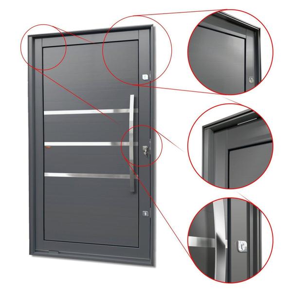 Imagem de Porta Pivotante Lambril Evolution com Puxador Lado Direito Elite 240cmx120cm Cinza