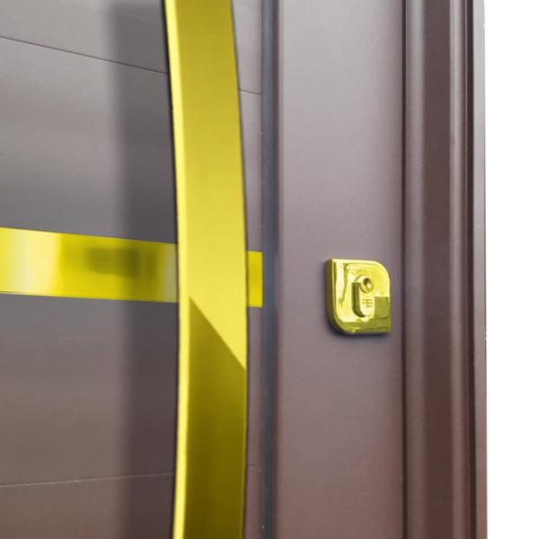 Imagem de Porta Pivotante Lambril Evolution com Puxador Lado Direito Elite 240cmx150cm Corten