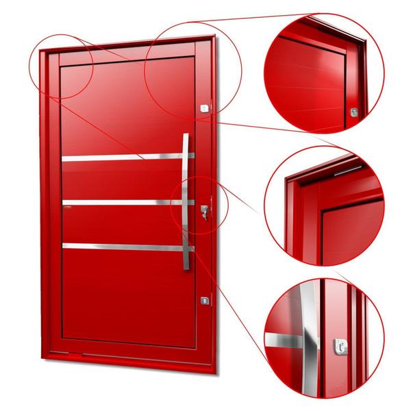 Imagem de Porta Pivotante Lambril Evolution com Puxador Lado Direito Elite 240x120 Vermelho