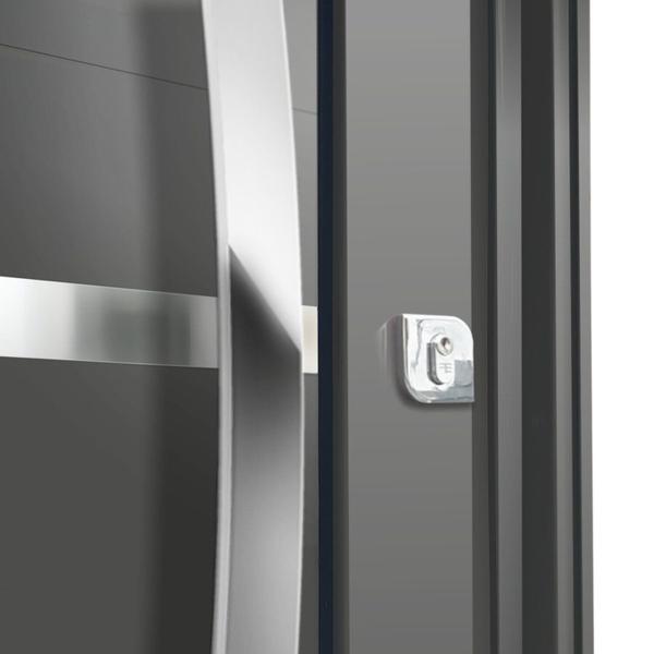 Imagem de Porta Pivotante Lambril Evolution com Puxador Lado Esquerdo Elite 240x120 Cinza