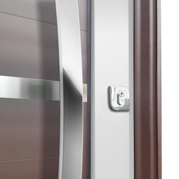 Imagem de Porta Pivotante Lambril Evolution com Puxador Lado Esquerdo Elite 240x150 Mix Corten