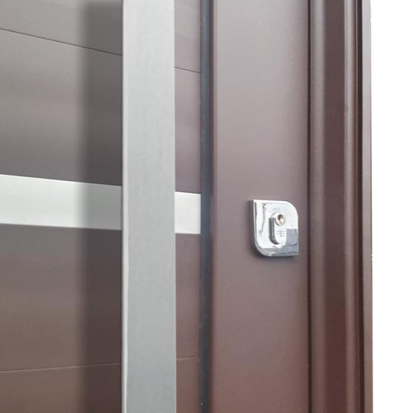 Imagem de Porta Pivotante Lambril Miraggio com Puxador Lado Direito Elite 216x100 Corten