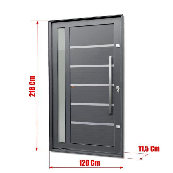 Imagem de Porta Pivotante Lambril Miraggio com Puxador Lado Direito Elite 216x120 Cinza