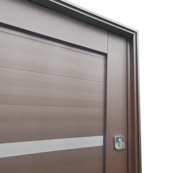 Imagem de Porta Pivotante Lambril Miraggio com Puxador Lado Direito Elite 216x120 Corten