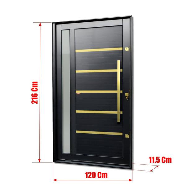 Imagem de Porta Pivotante Lambril Miraggio com Puxador Lado Direito Elite 216x120 Preto