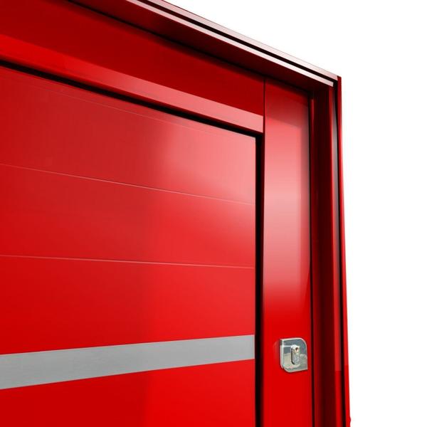 Imagem de Porta Pivotante Lambril Miraggio com Puxador Lado Direito Elite 216x120 Vermelho