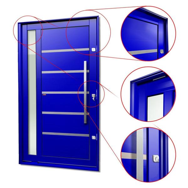 Imagem de Porta Pivotante Lambril Miraggio com Puxador Lado Direito Elite 216x120cm Azul