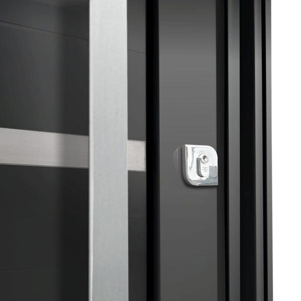 Imagem de Porta Pivotante Lambril Miraggio com Puxador Lado Direito Elite 216x120cm Preto