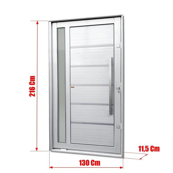 Imagem de Porta Pivotante Lambril Miraggio com Puxador Lado Direito Elite 216x130 Branco