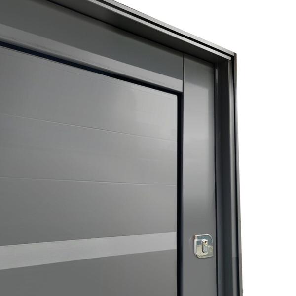 Imagem de Porta Pivotante Lambril Miraggio com Puxador Lado Direito Elite 216x130 Cinza