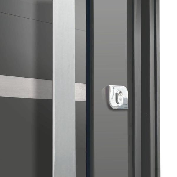 Imagem de Porta Pivotante Lambril Miraggio com Puxador Lado Direito Elite 216x130 Cinza