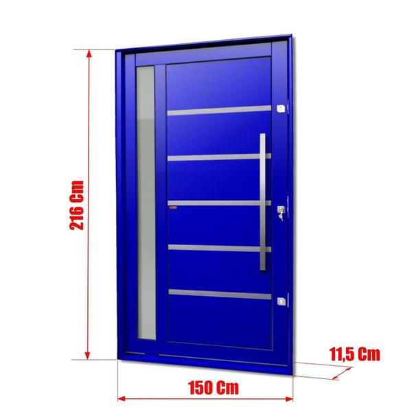 Imagem de Porta Pivotante Lambril Miraggio com Puxador Lado Direito Elite 216x150 Azul