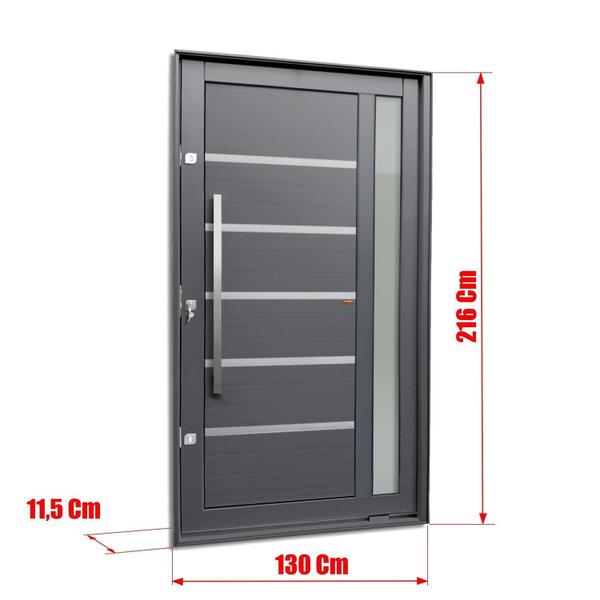 Imagem de Porta Pivotante Lambril Miraggio com Puxador Lado Esquerdo Elite 216x130cm Cinza