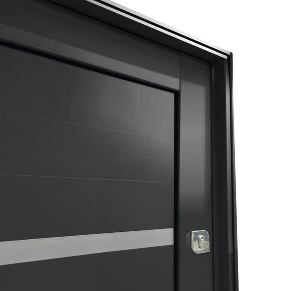 Imagem de Porta Pivotante Lambril Miraggio com Puxador Lado Esquerdo Elite 240cmx120cm Preto