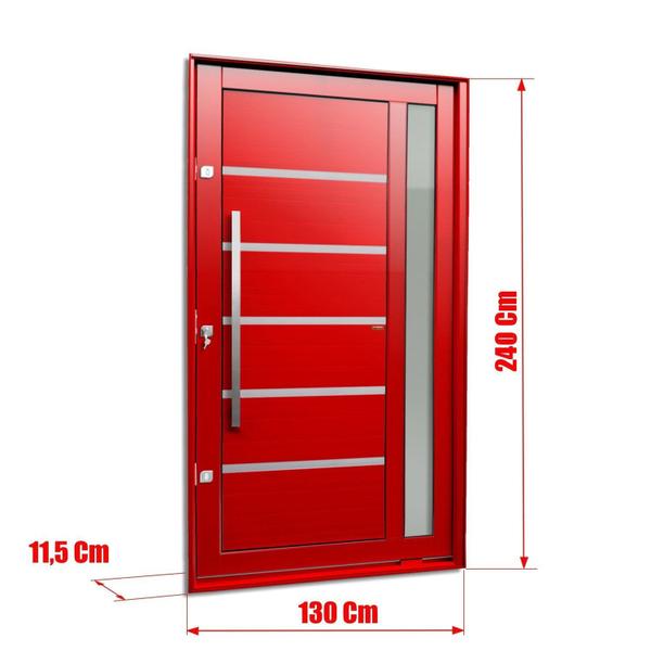 Imagem de Porta Pivotante Lambril Miraggio com Puxador Lado Esquerdo Elite 240x130 Vermelho