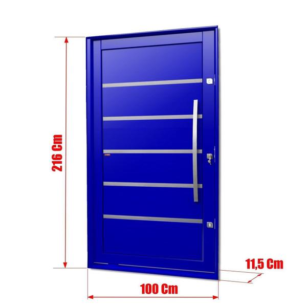 Imagem de Porta Pivotante Lambril Premium com Puxador Lado Direito Elite 216x100 Azul