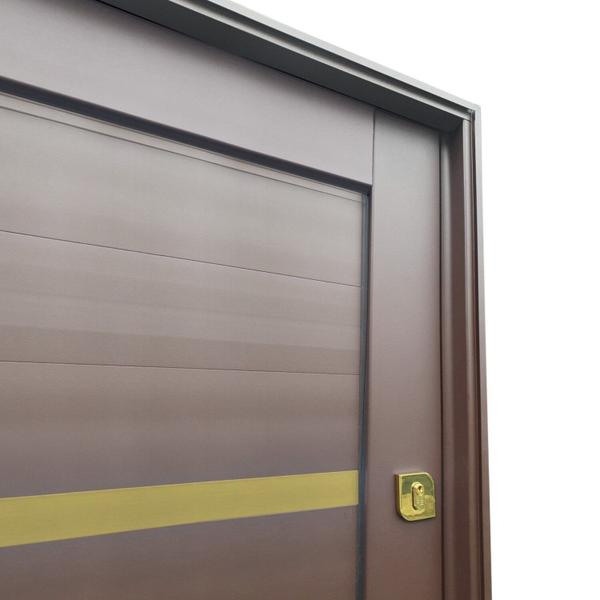 Imagem de Porta Pivotante Lambril Premium com Puxador Lado Direito Elite 216x10cm Corten