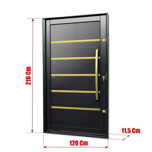 Imagem de Porta Pivotante Lambril Premium com Puxador Lado Direito Elite 216x120 Preto