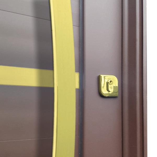 Imagem de Porta Pivotante Lambril Premium com Puxador Lado Direito Elite 216x130cm Corten