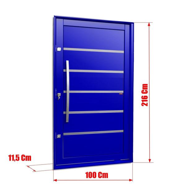 Imagem de Porta Pivotante Lambril Premium com Puxador Lado Esquerdo Elite 216x100 Azul