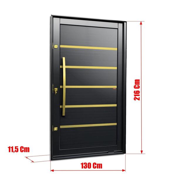 Imagem de Porta Pivotante Lambril Premium com Puxador Lado Esquerdo Elite 216x130cm Preto